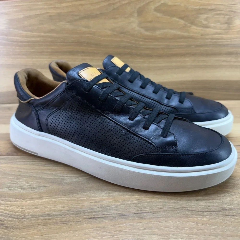 Allen Edmonds Oliver Sneakers Mens 10.5 D Black Leather Slip On Business Casual